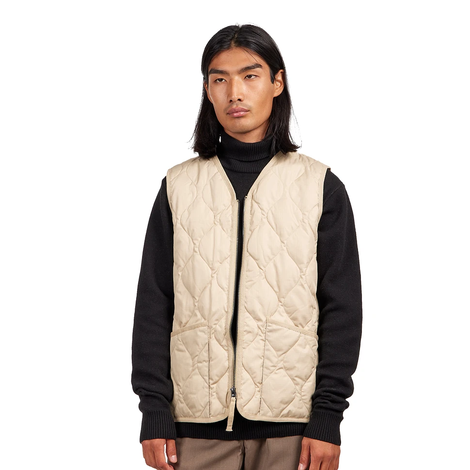 TAION - Military W-Zip V Neck Down Vest (Cream) | HHV