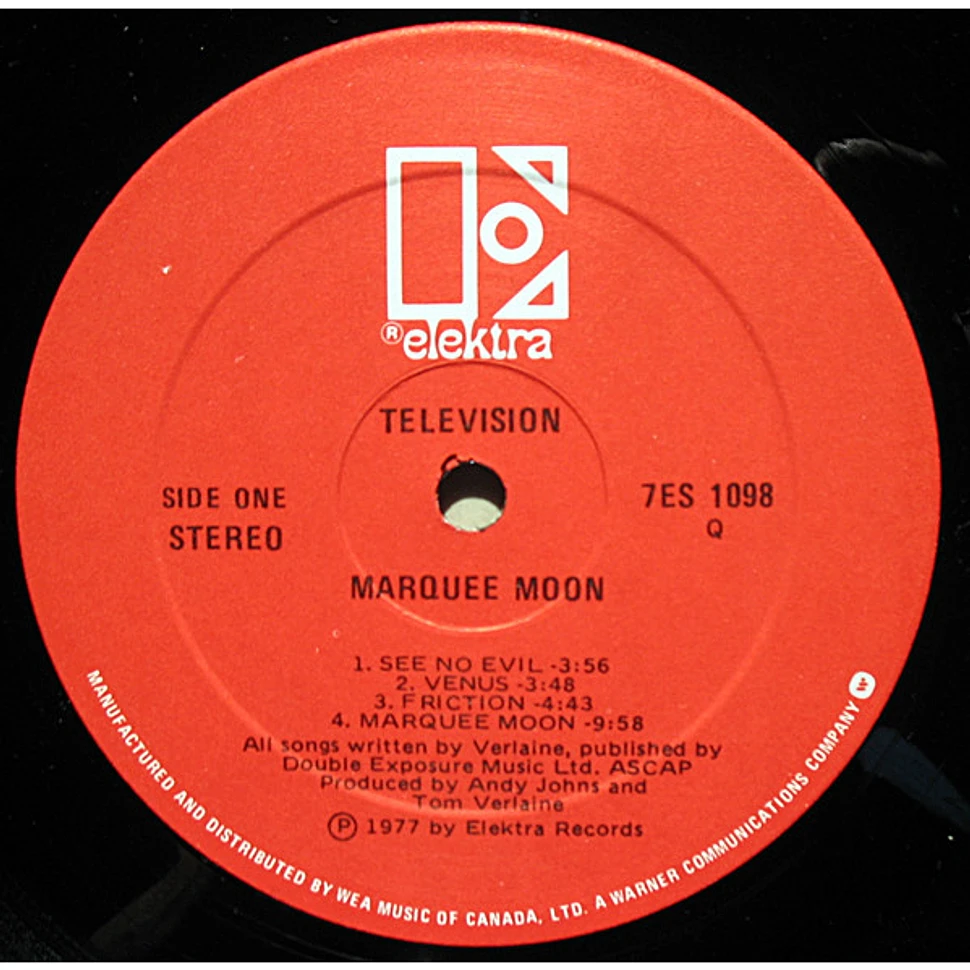 Television - Marquee Moon - Vinyl LP - CA - Reissue