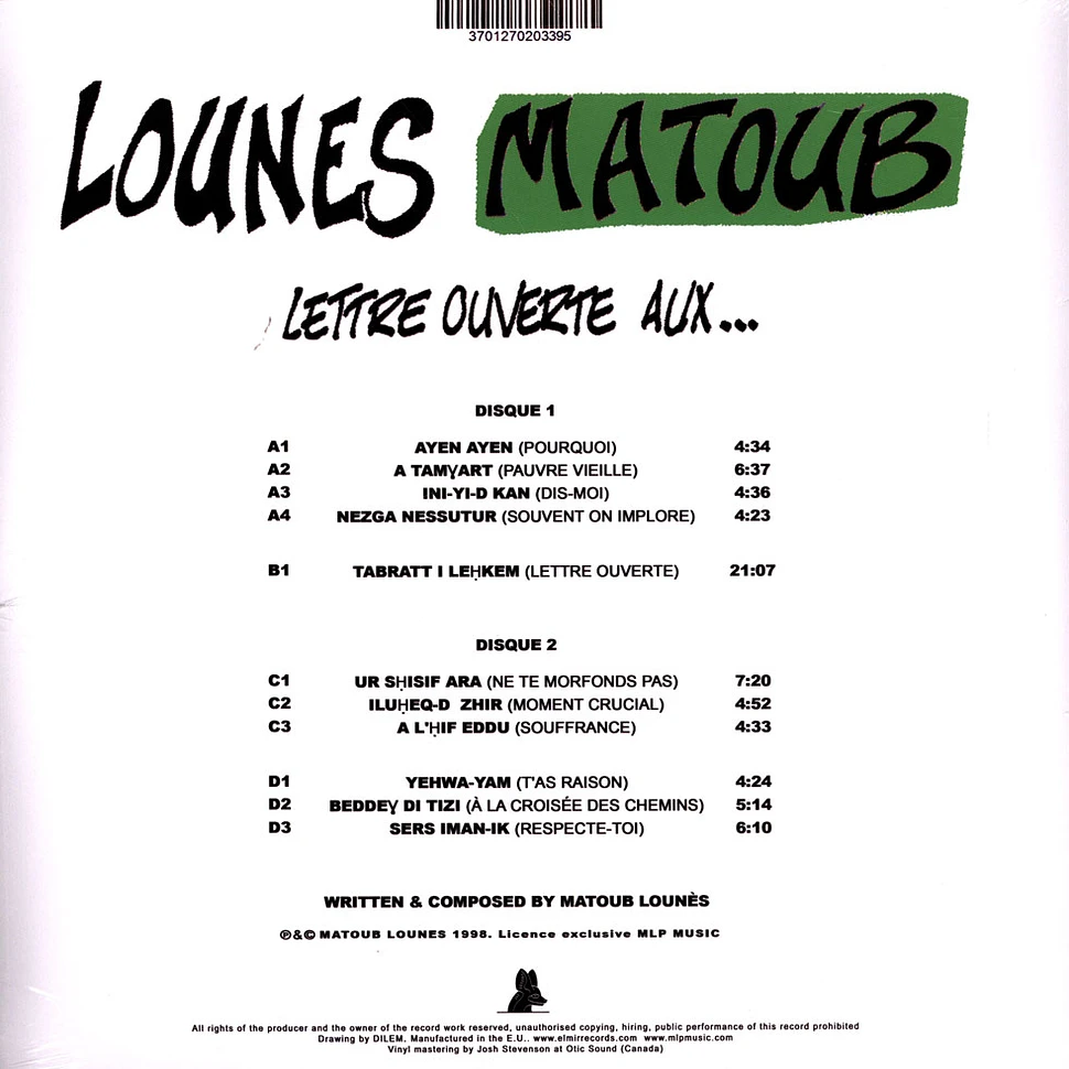 Lounès Matoub - Lettre Ouverte Aux... Open Letter To...