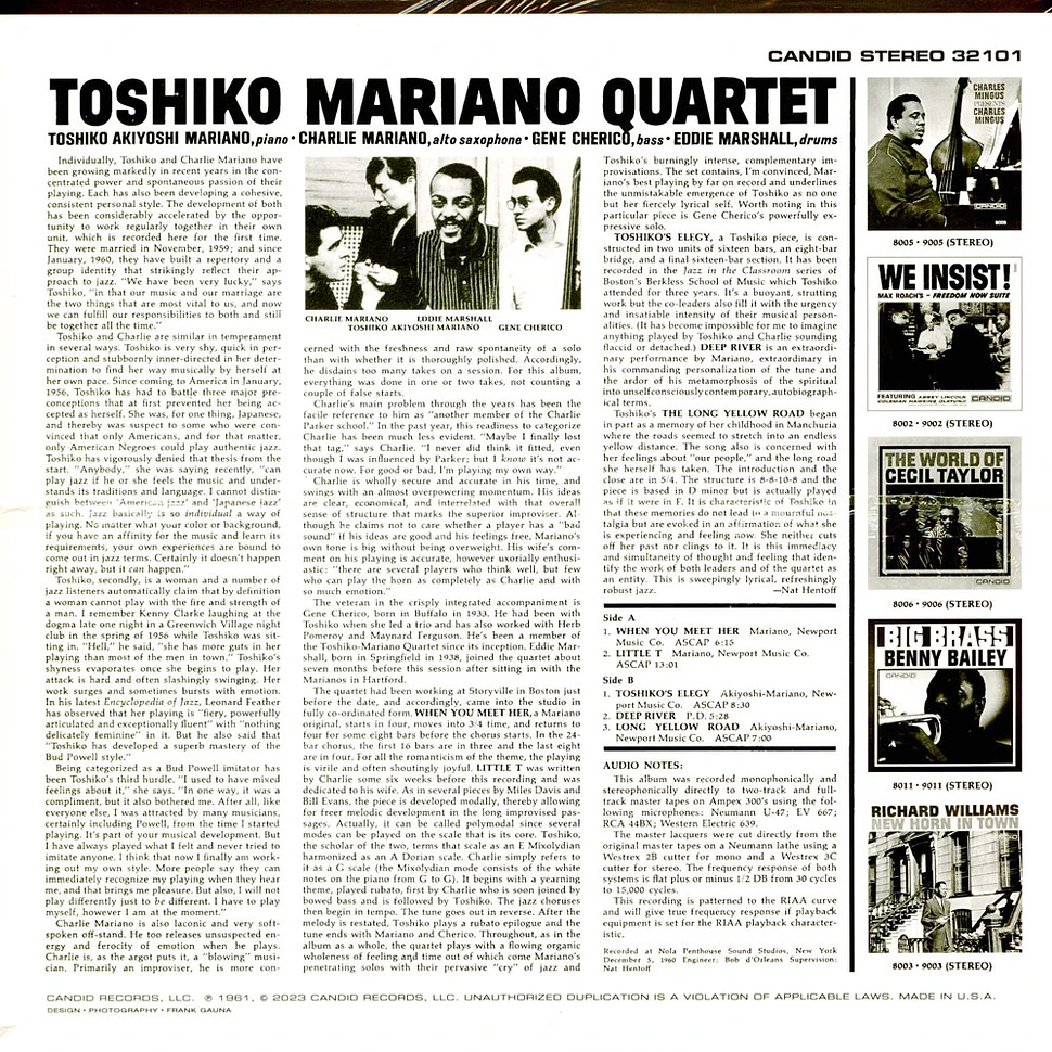 Toshiko Mariano - Toshiko Mariano Quartet