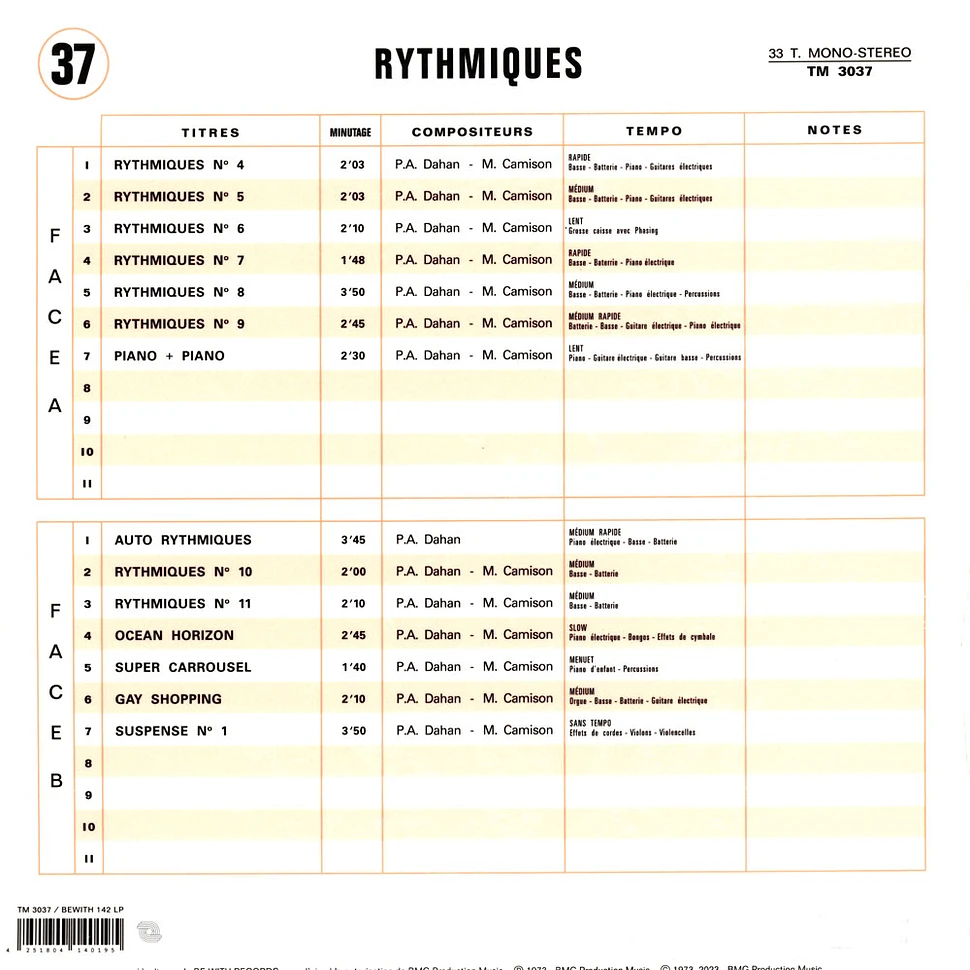 Pierre-Alain Dahan & Mat Camison - Rythmiques