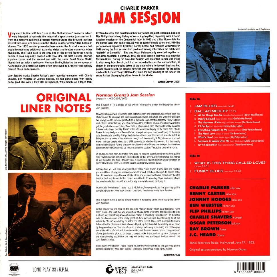 Charlie Parker - Jam Session (Colored Vinyl)