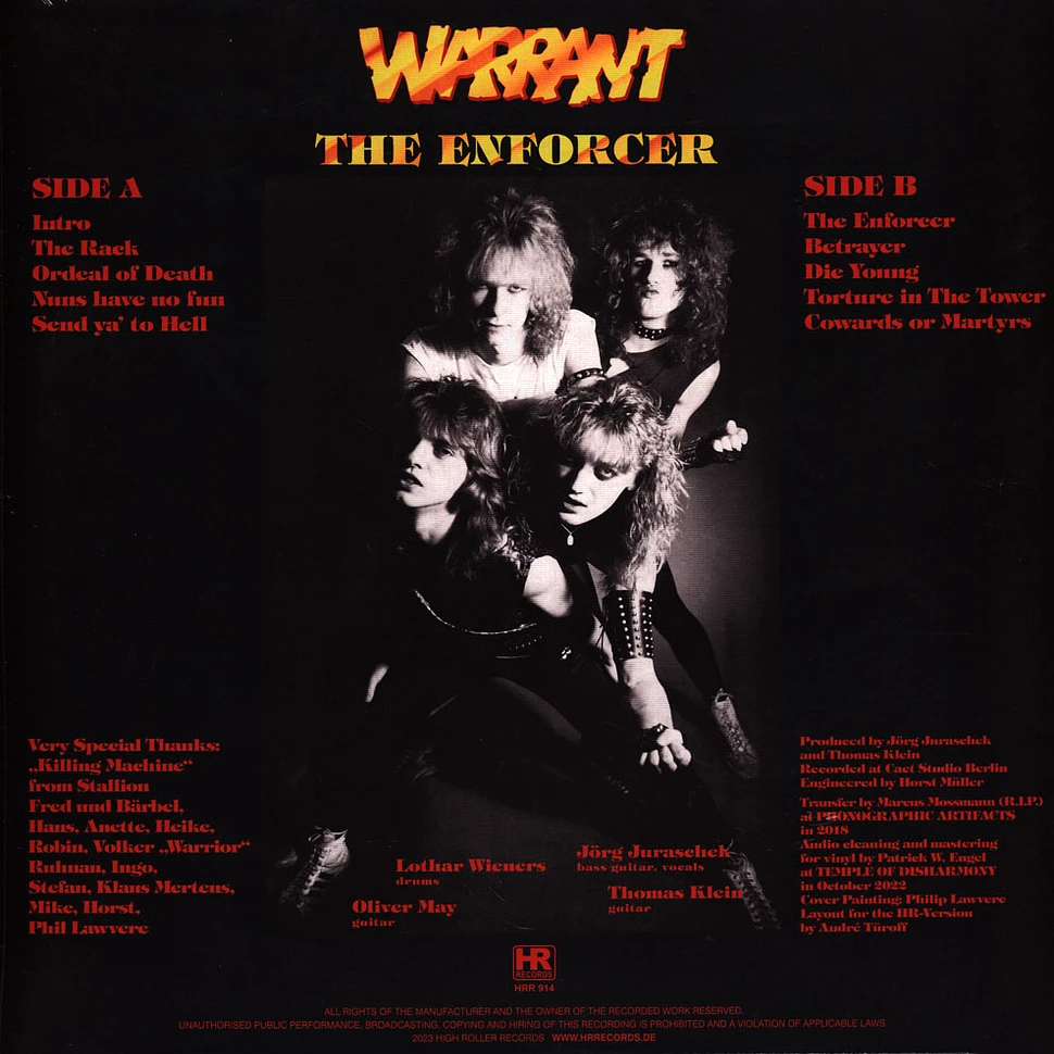 Warrant - The Enforcer Blood Red Vinyl Edition