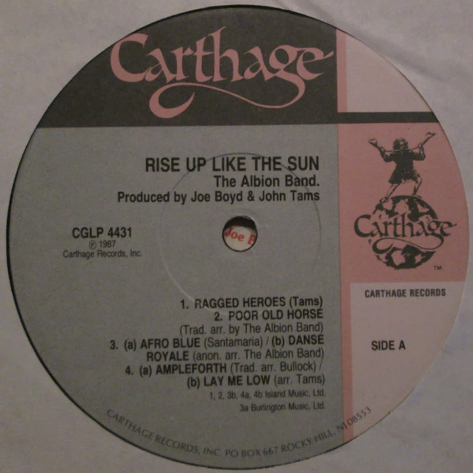 The Albion Band Rise Up Like The Sun Vinyl LP 1987 US Reissue