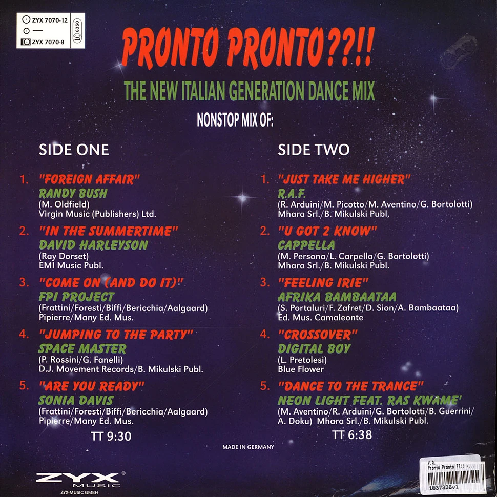 V.A. - Pronto Pronto ??!! - The New Italian Generation Dance Mix