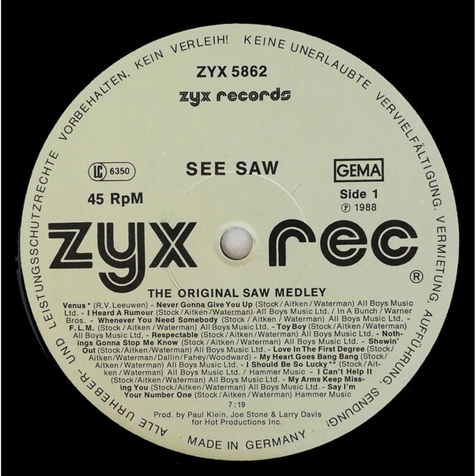 See Saw - The Original Saw Medley
