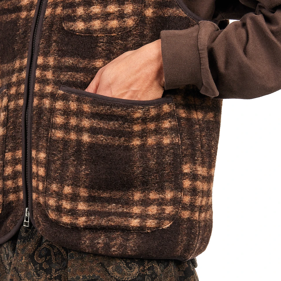 Universal Works Zip Gilet (Brown Check) HHV