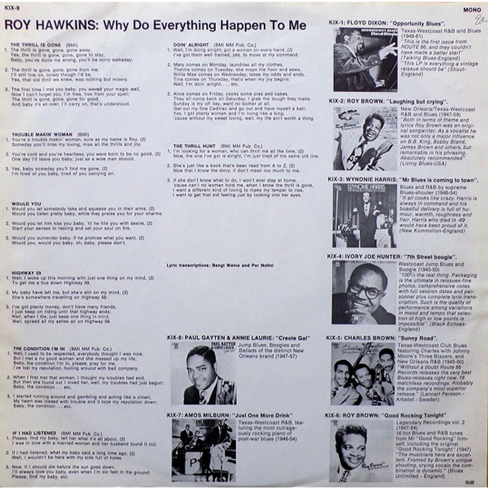 Roy Hawkins - Why Do Everything Happen To Me