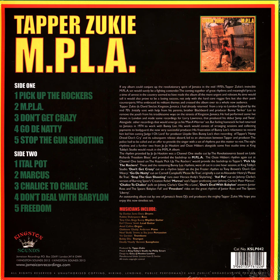 Tapper Zukie - M.P.L.A.