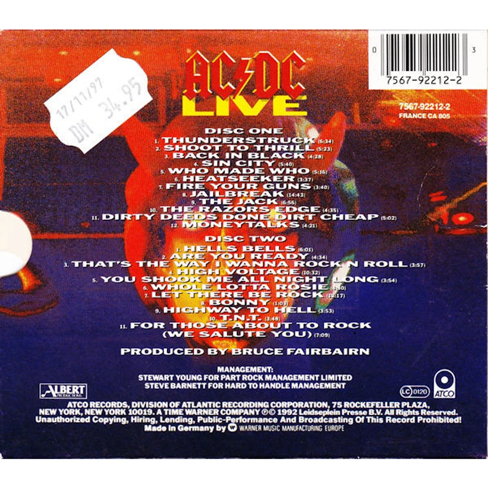 AC/DC – Live Wire (1992, Vinyl) - Discogs