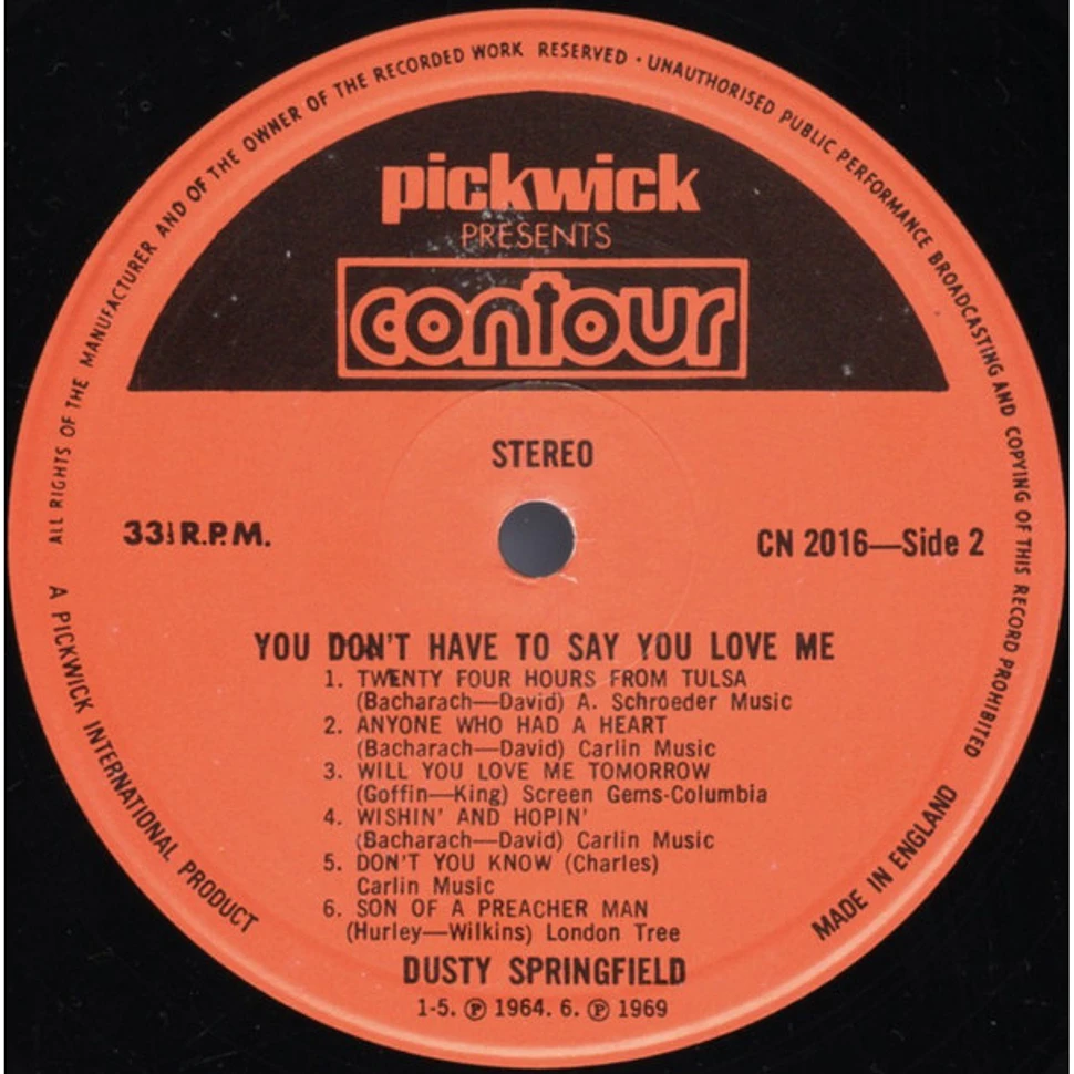 Dusty Springfield - You Don't Have To Say You Love Me
