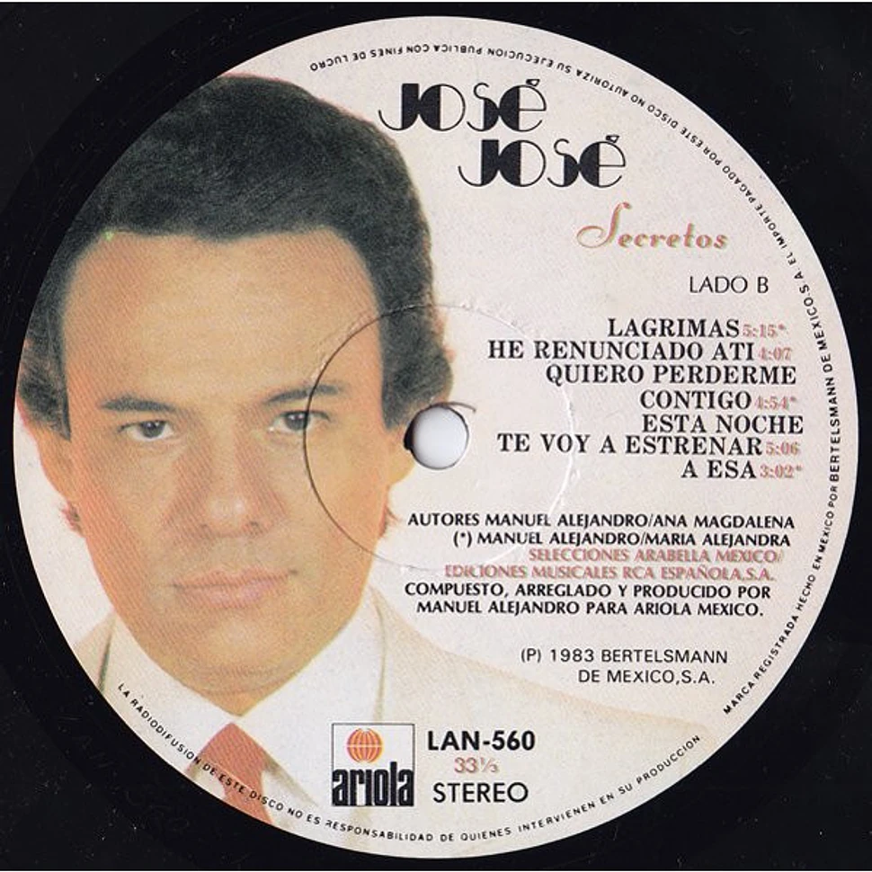 José José - Secretos - Vinyl LP - 1983 - MX - Original | HHV