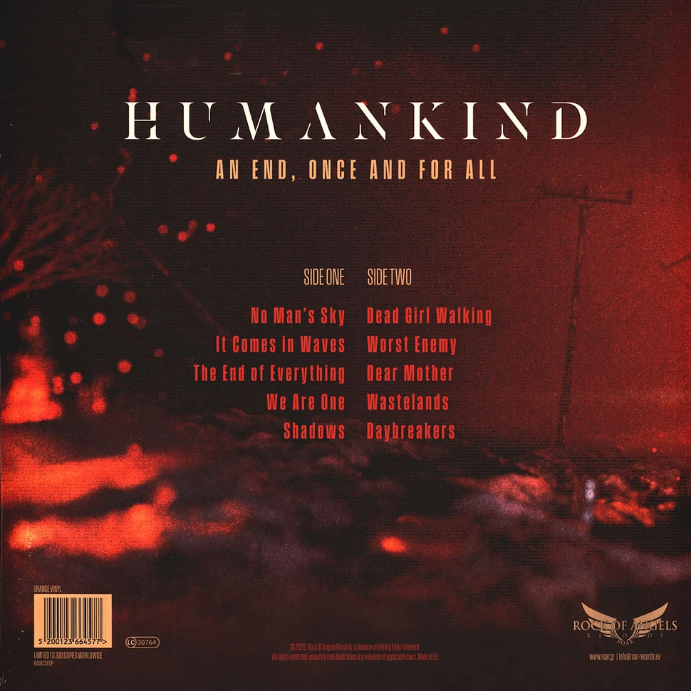 Humankind - An End, Once And For All Orange Vinyl Edtion