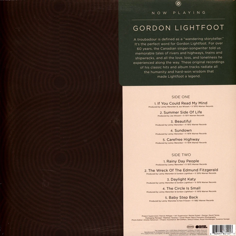 Gordon Lightfoot - Now Playing