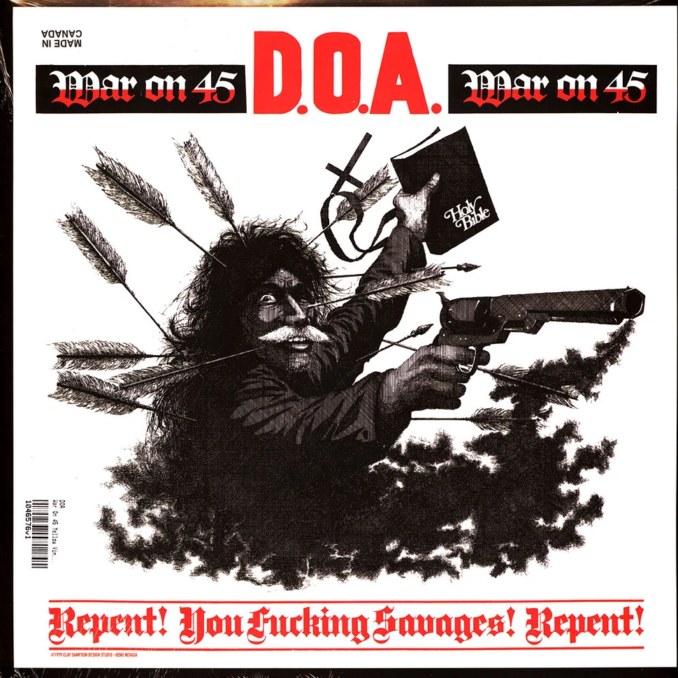 DOA - War On 45 Yellow Vinyl Edition