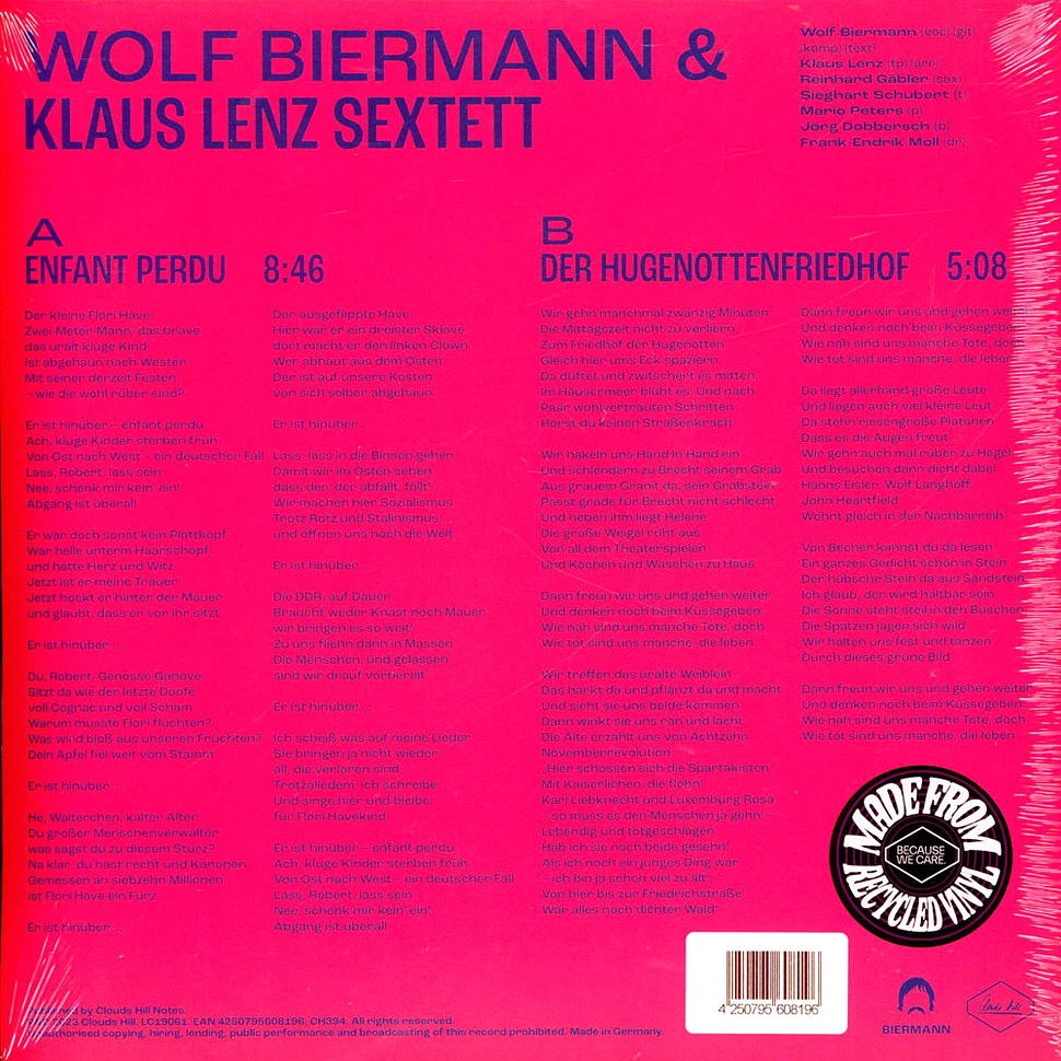Wolf Biermann & Klaus Lenz Sextett - Enfant Perdu / Der Hugenottenfriedhof