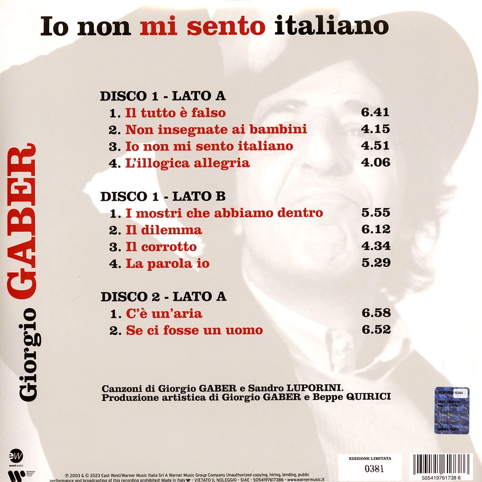 Giorgio Gaber - Io Non Mi Sento Italiano