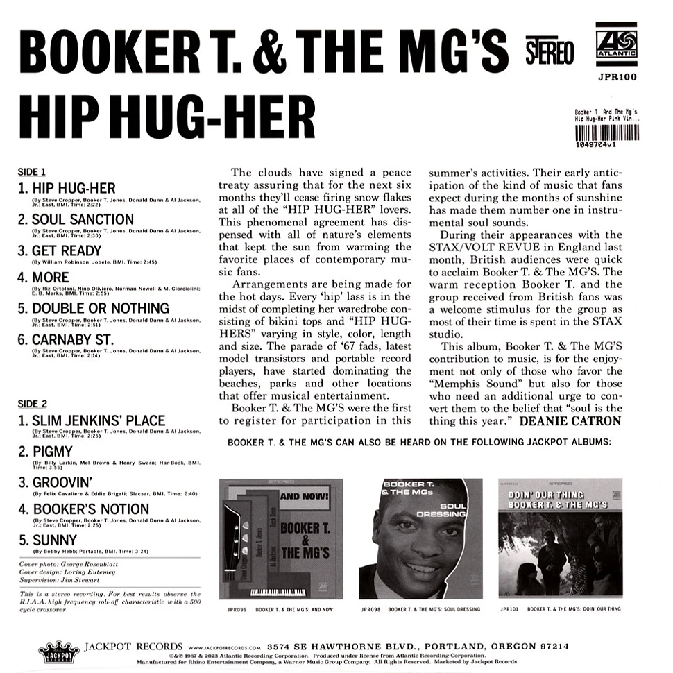 Booker T. And The Mg's - Hip Hug-Her Pink Vinyl Edition