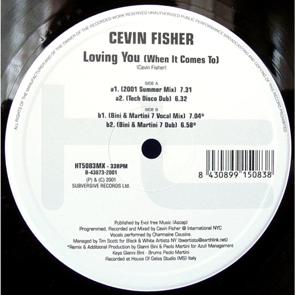 Cevin Fisher - Loving You (When It Comes to)