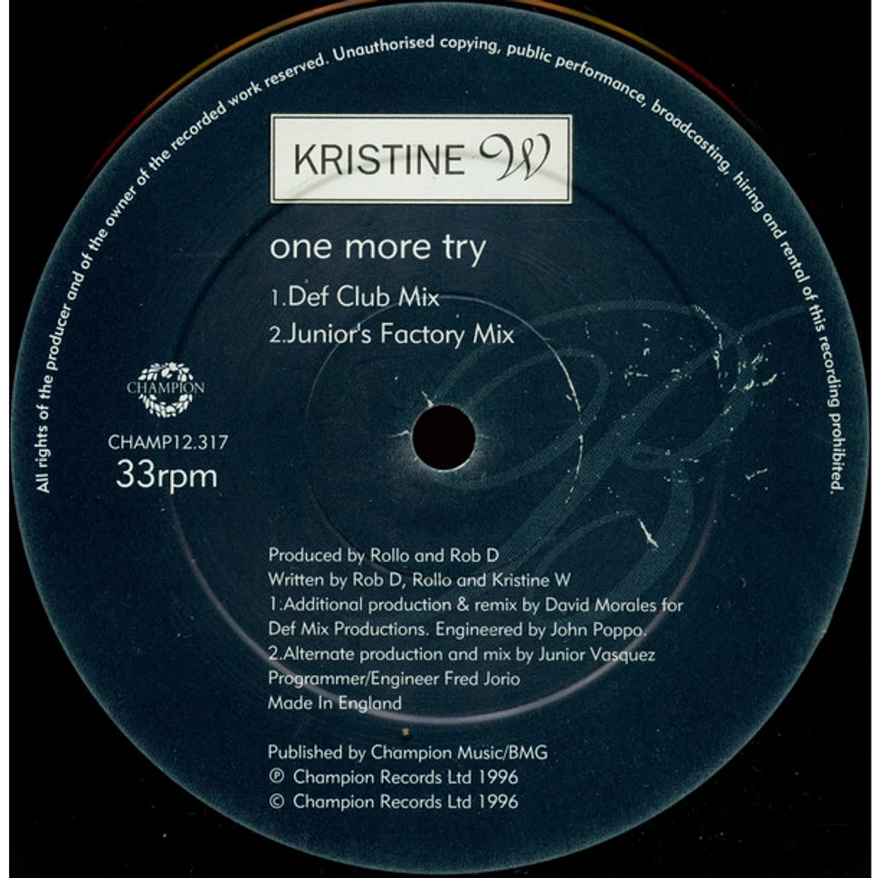 Kristine W - One More Try