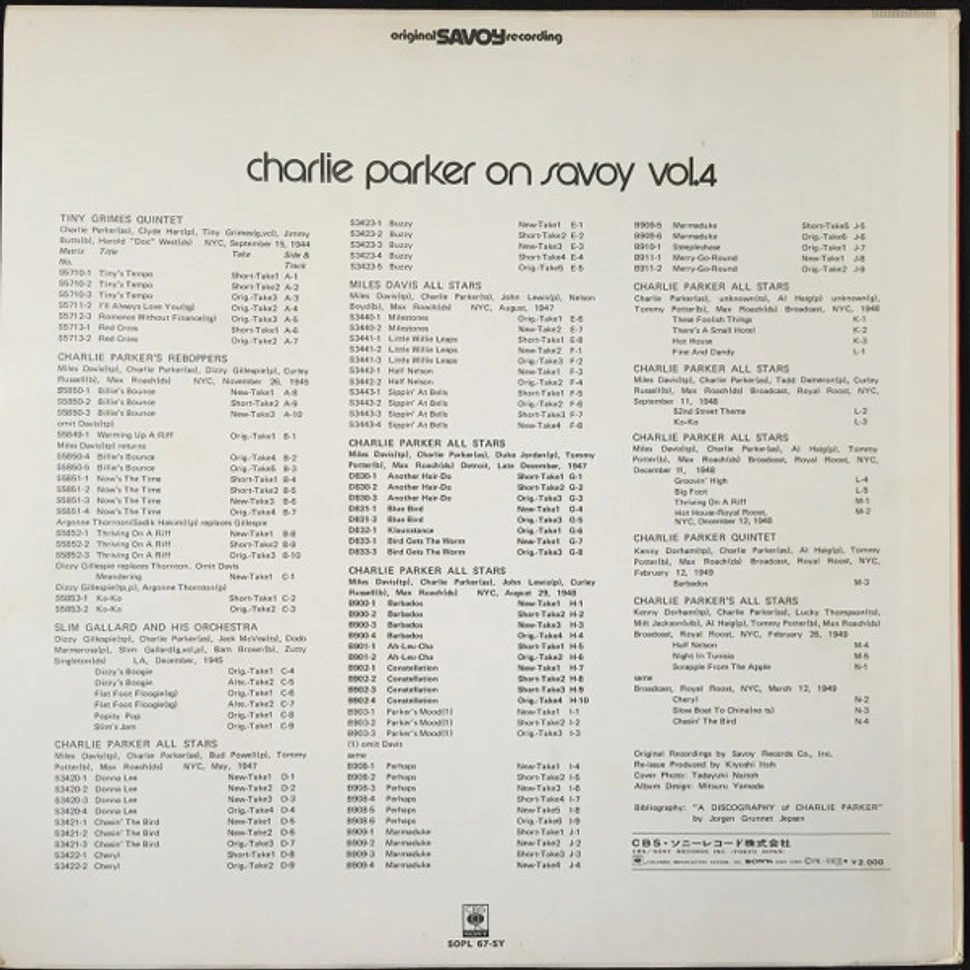 Charlie Parker - Charlie Parker On Savoy Vol. 4