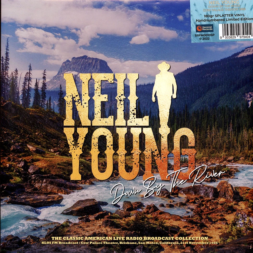 Neil Young - Down By The River - Cow Palace Theater 1986 Turquoise / Gold Splatter Vinyl Edition