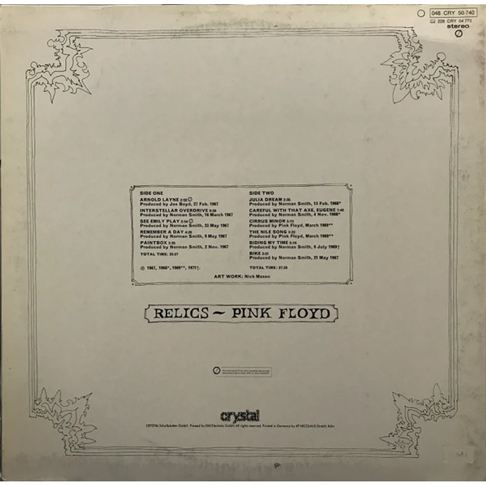 Pink Floyd Relics Vinyl Lp De Reissue Hhv 6766