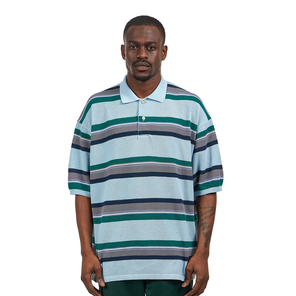 nanamica - Stripe Polo Sweater (Sax) | HHV