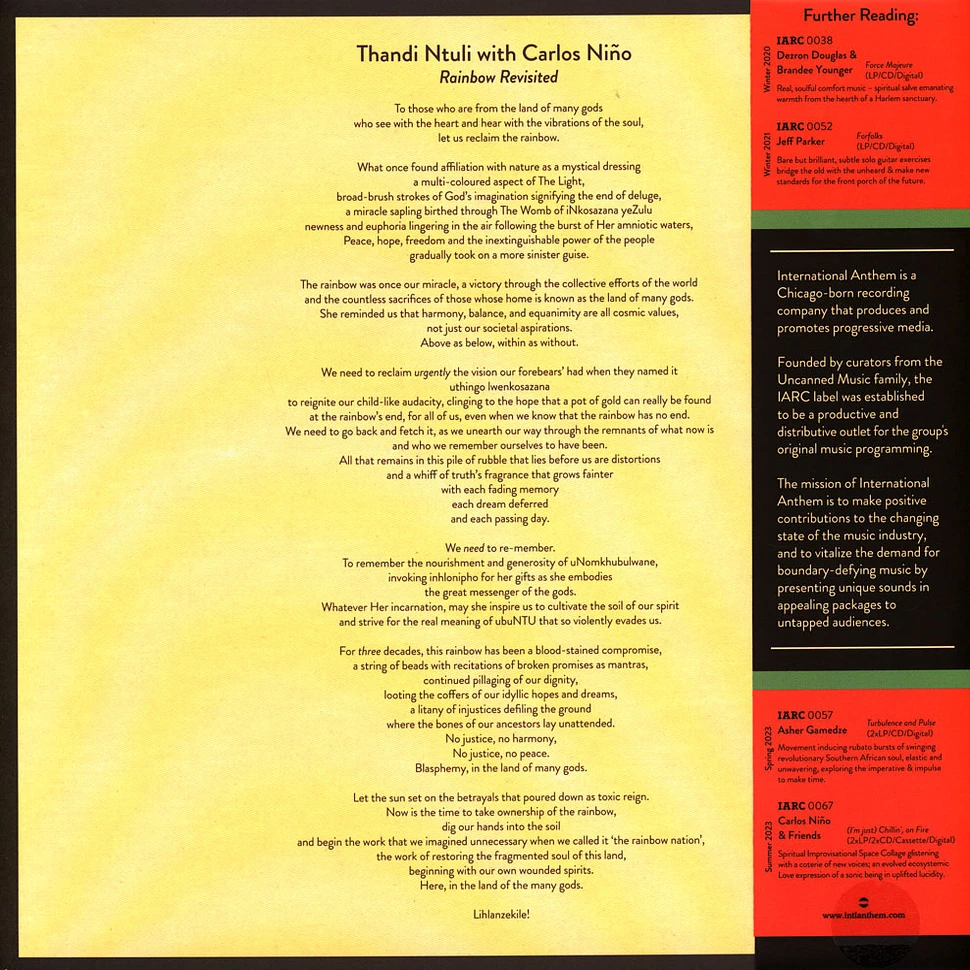 Thandi Ntuli / Carlos Nino - Rainbow Revisited Gold Marble Vinyl Edition