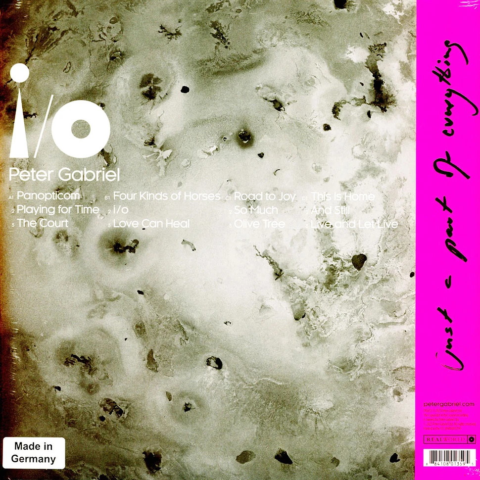Peter Gabriel – I/O (Bright-Side Mixes) - New 2 LP Record 2023