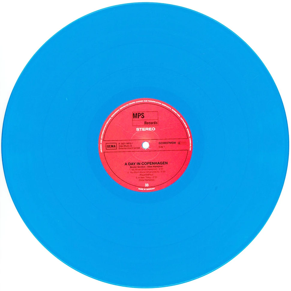 Dexter Gordon & Slide Hampton - A Day In Copenhagen Black Friday Record Store Day 2023 Sky Blue Vinyl Edition