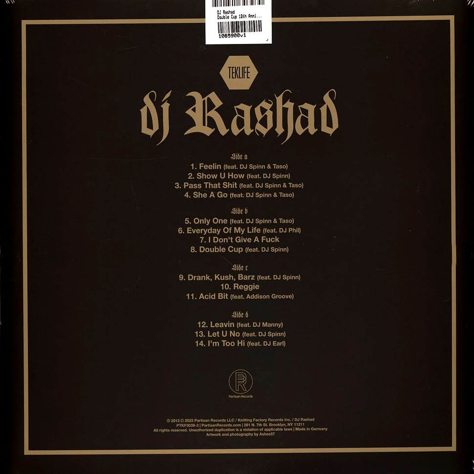 DJ Rashad - Double Cup 10th Anniversary Gold Vinyl Edition