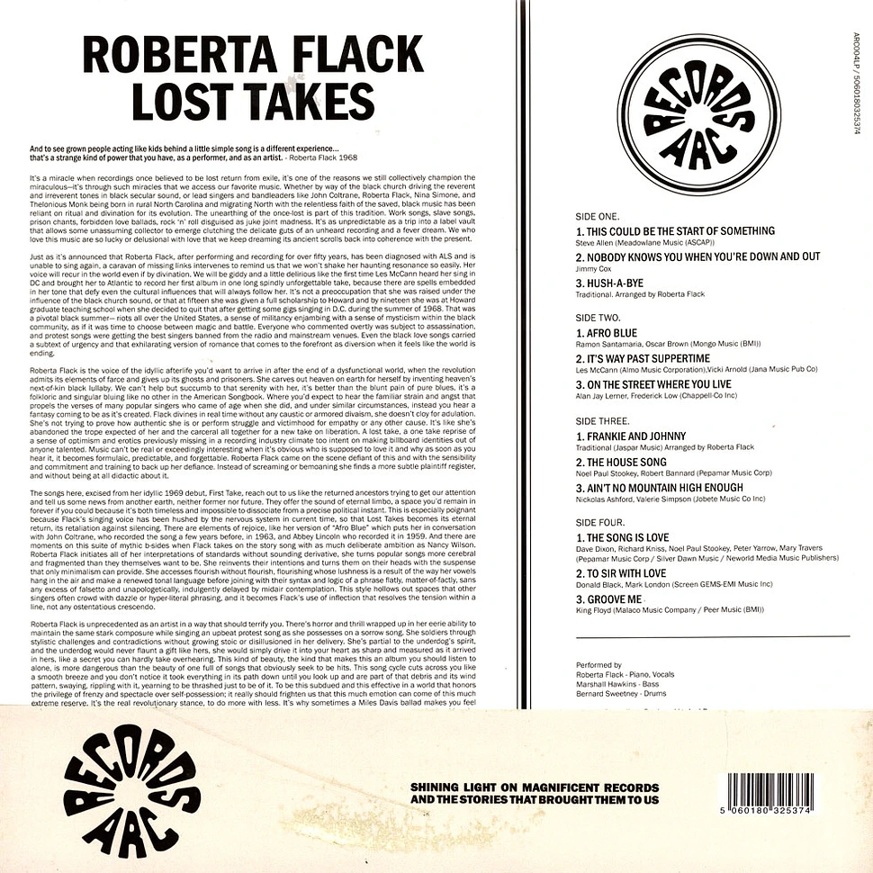 Roberta Flack - Lost Takes Black Vinyl Edition
