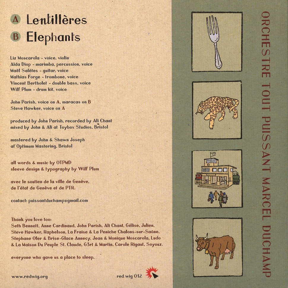 Orchestre Tout Puissant Marcel Duchamp - Lentilleres / Elephants
