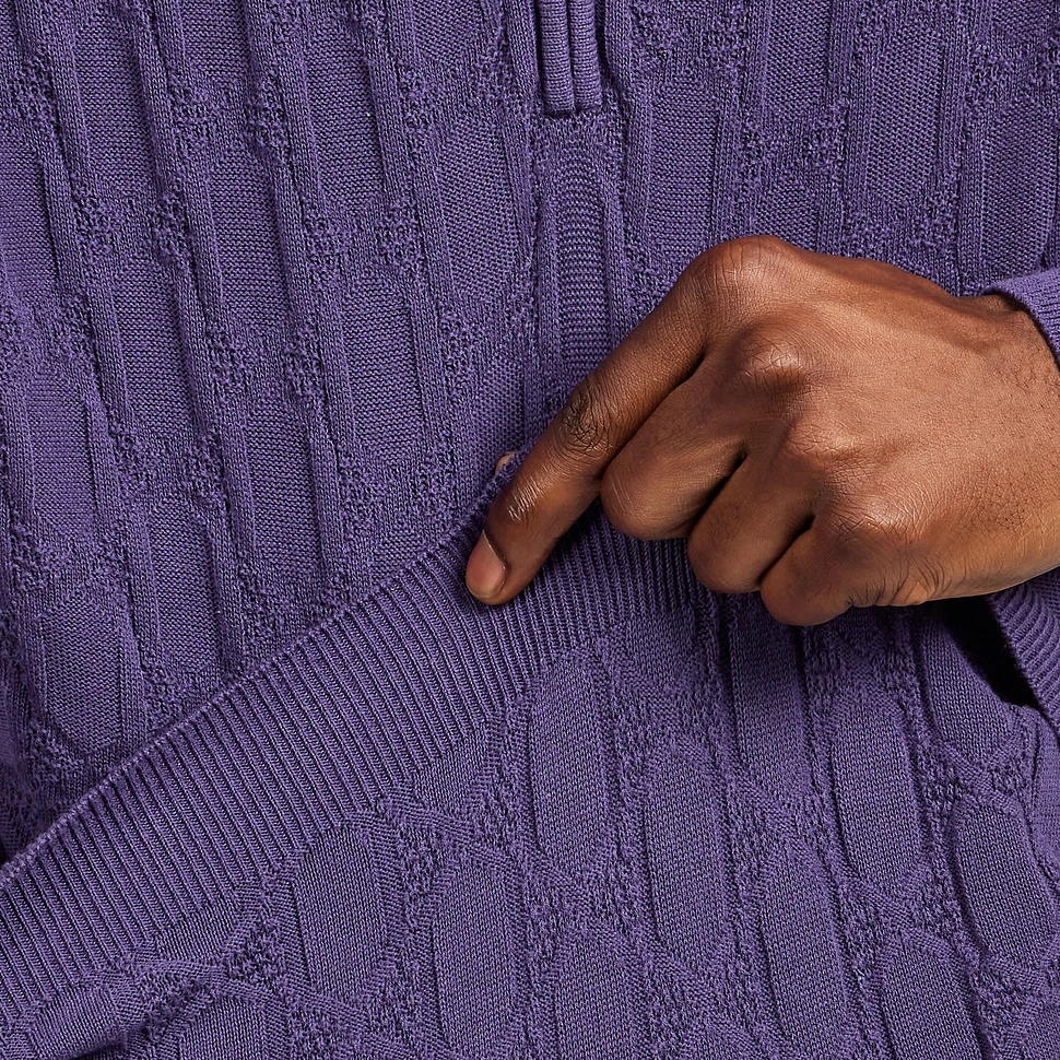 thisisneverthat - Cable Knit Zip Polo