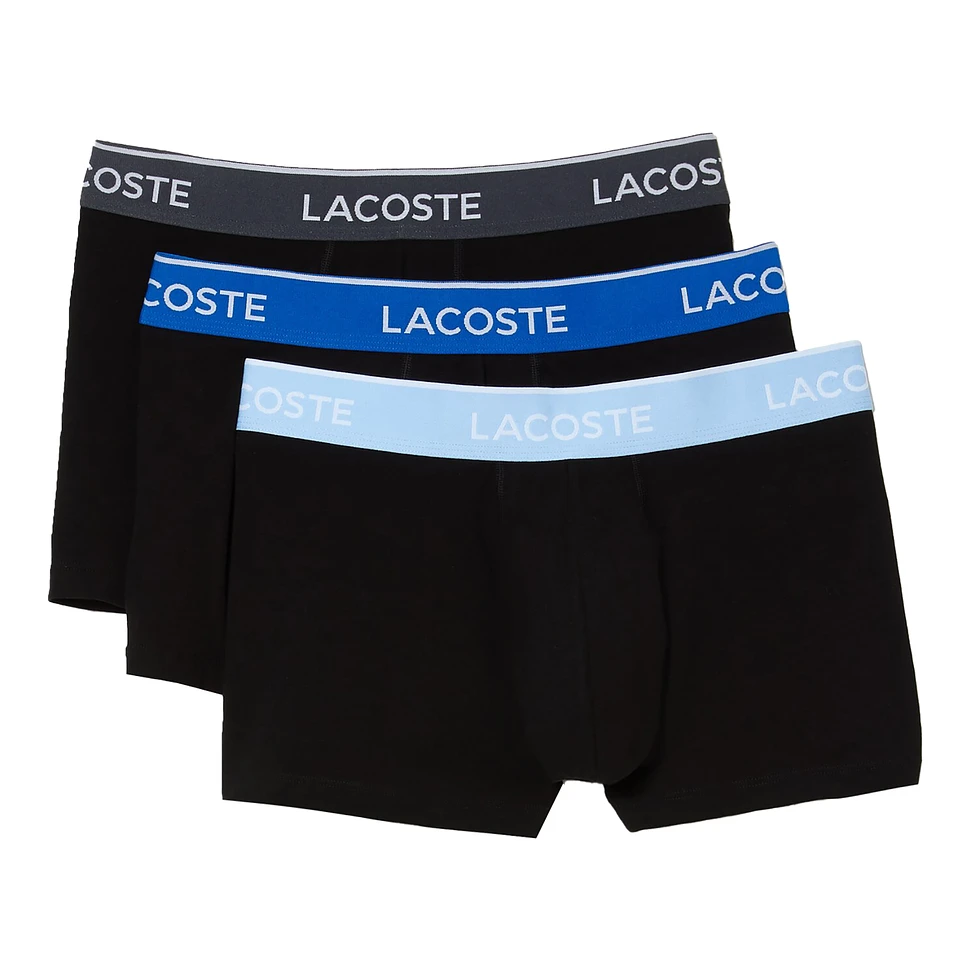 Black Lacoste Mens 3-Pack Branded Jersey Trunks - Get The Label