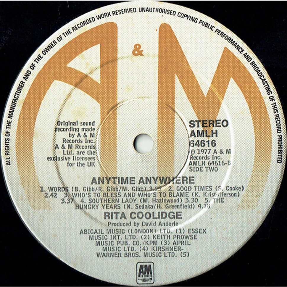 Rita Coolidge - Anytime... Anywhere