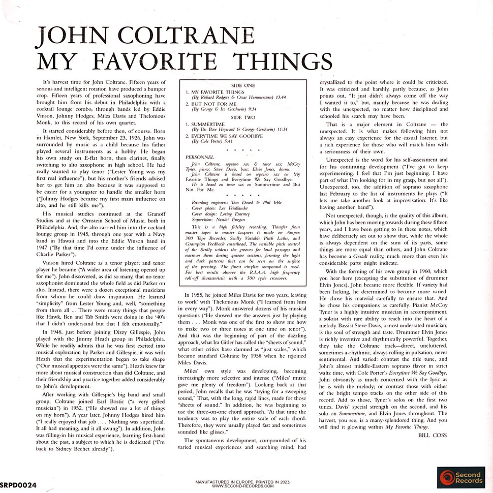 John Coltrane - My Favorite Things Blue Vinyl Edition
