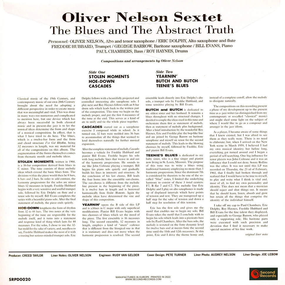 Oliver Nelson - The Blues And The Abstract Truth With Bill Evans Edition