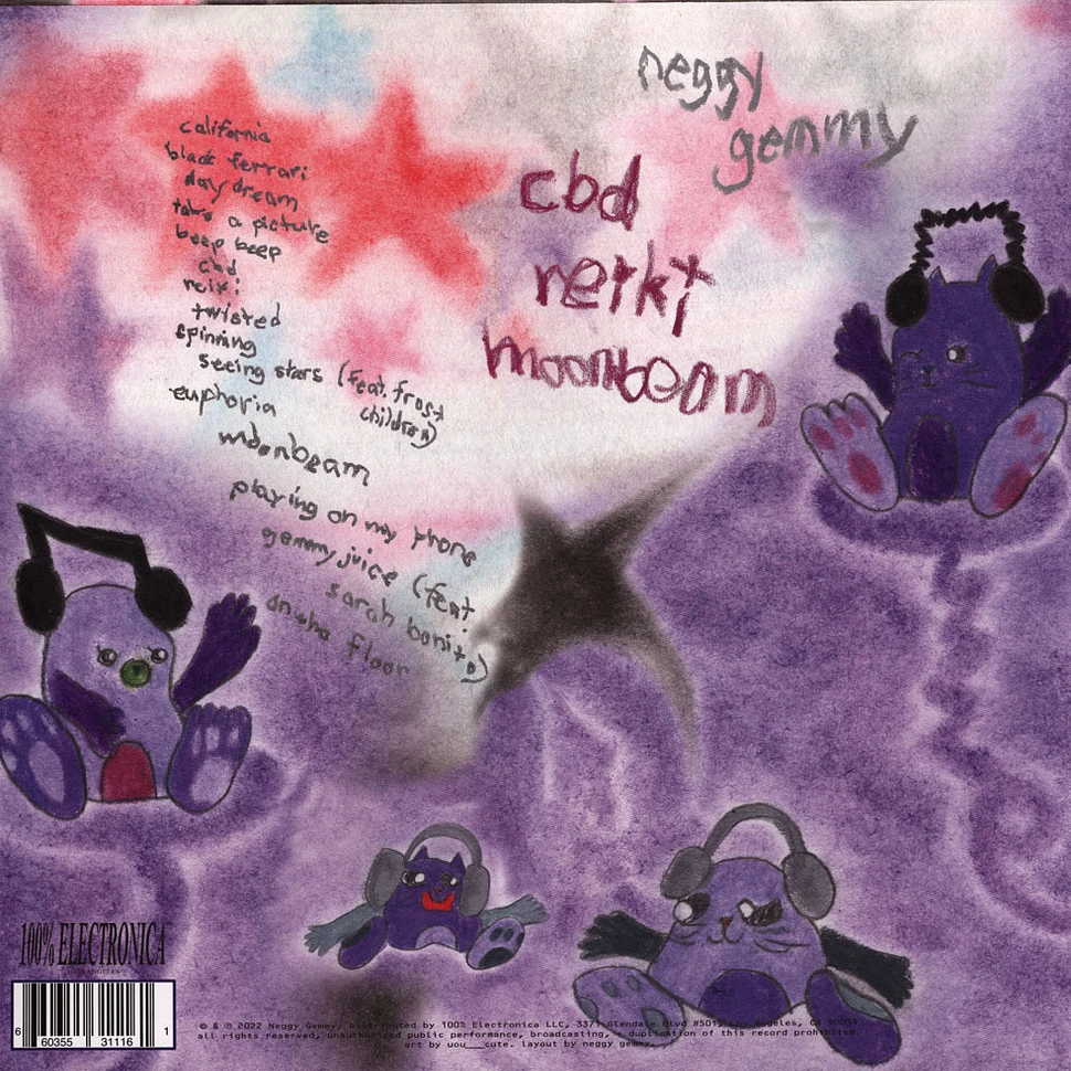 Neggy Gemmy - CBD Reiki Moonbeam Pink & Black Splattered Vinyl Edition