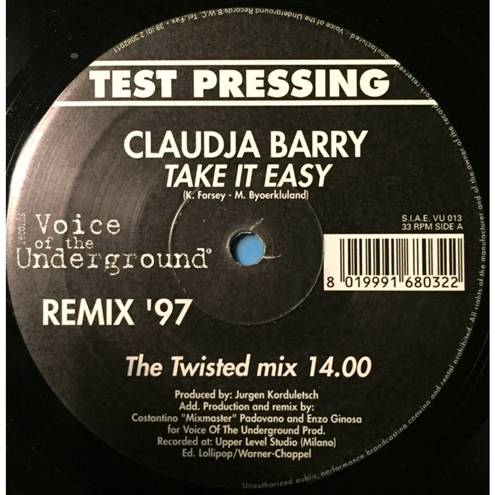Claudja Barry - Take It Easy (Remix '97)