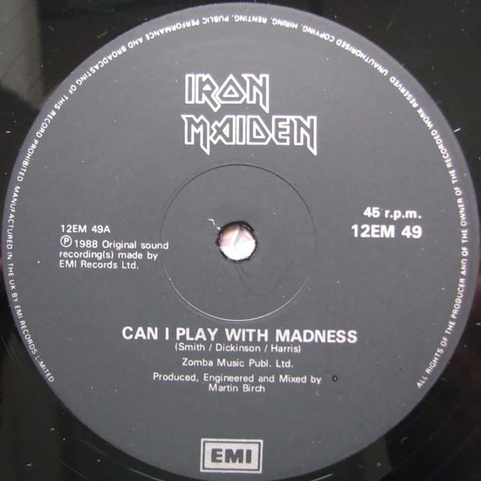 Iron Maiden Can I Play With Madness Vinyl 12" 1988 UK Original HHV