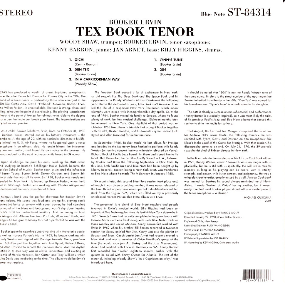 Booker Ervin - Tex Book Tenor Tone Poet Vinyl Edition
