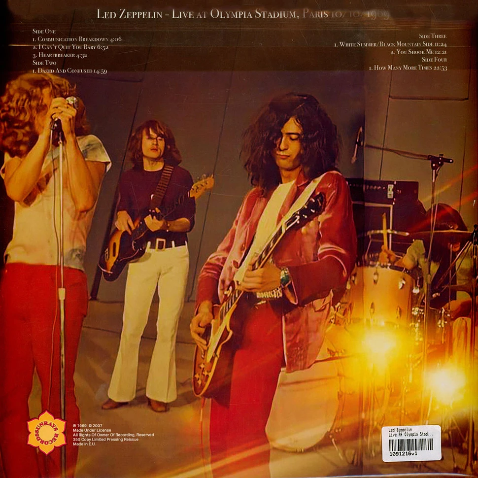 Led Zeppelin - Live At Olympia Stadium Paris 1969 Black Vinyl Edition