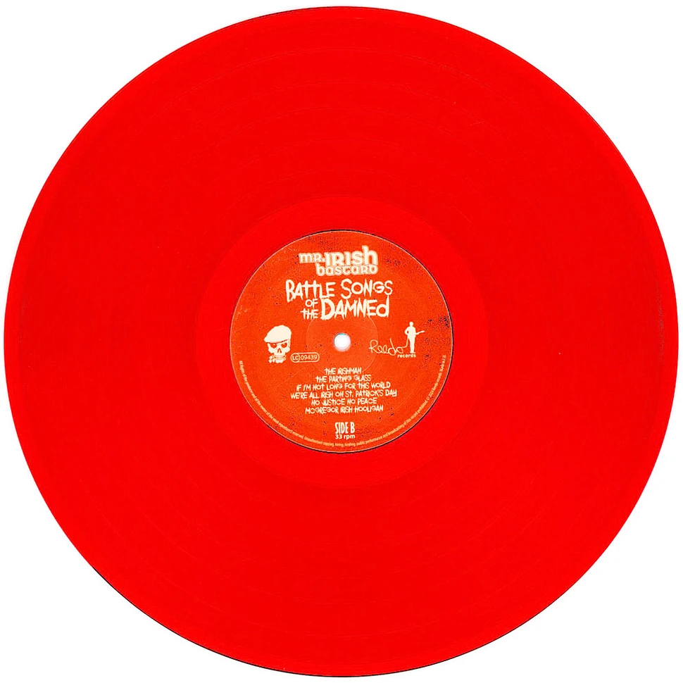 Mr. Irish Bastard - Battle Songs Of The Damned Transparent Red Vinyl Edition