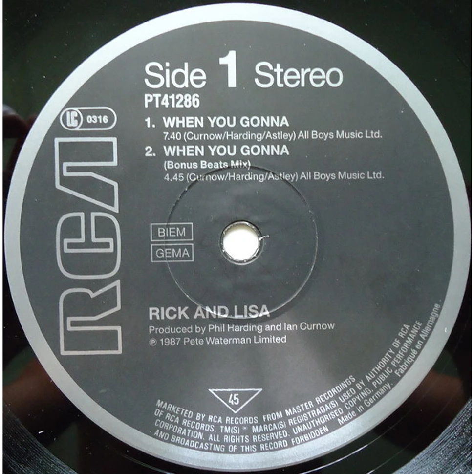 Rick Astley And Lisa Fabien - When You Gonna