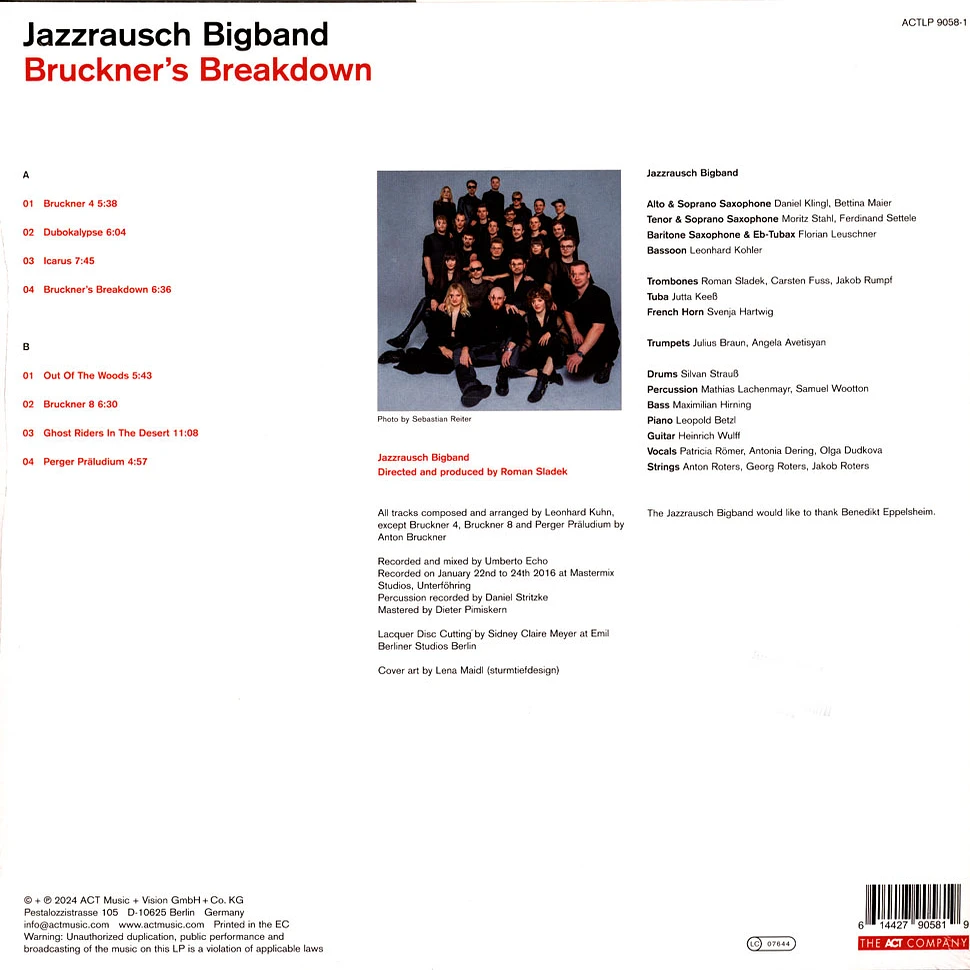 Jazzrausch Bigband - Bruckner's Breakdown Black Vinyl Edition