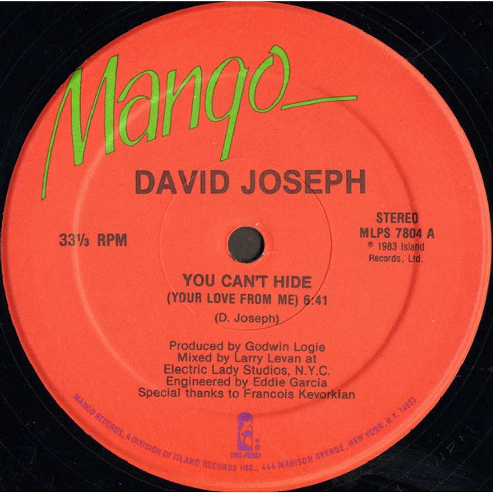 David Joseph - You Can't Hide (Your Love From Me)