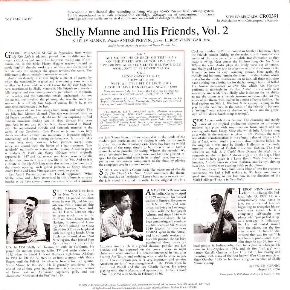 Shelly Manne And Friends - My Fair Lady (Contemporary Records Acoustic Sounds Series)