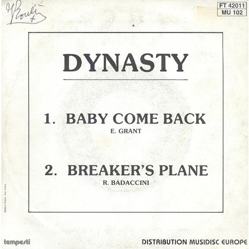 Dynasty - Baby Come Back